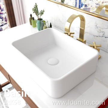 Bathroom Basin Sanitary Ware Ceramic Rectangular Wash Basin